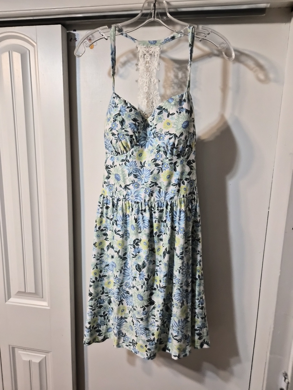 No Boundaries Floral Sundress in Light Blue, Yellow, White